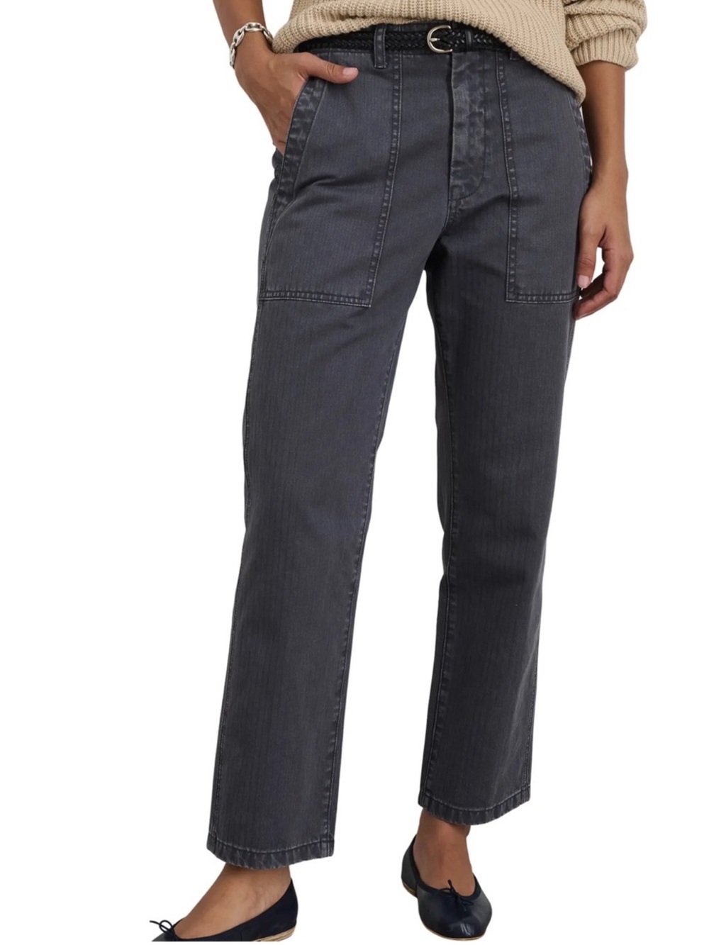 Alex Mill Straight Leg Utility Pants Size 10 Washed Black